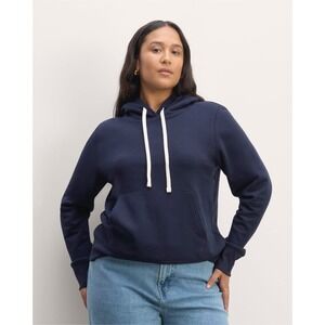 Everlane Off-Duty Terry Hoodie Navy Blue Women's Size Large Pullover Quiet‎ Luxe